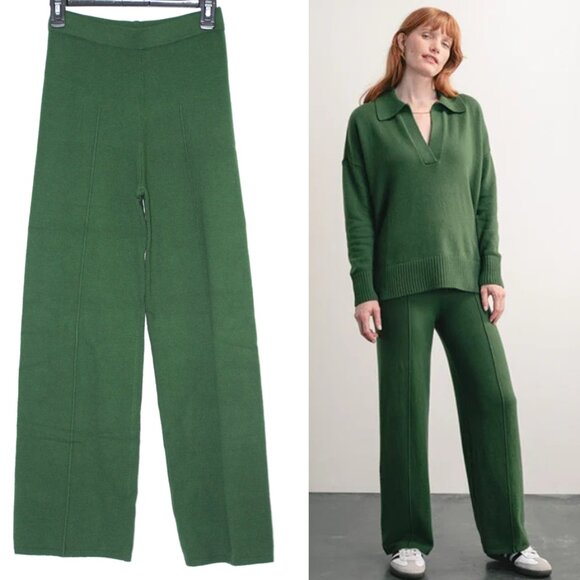 NWT Comfy Sweater Pants Pipe Legs Super Soft Bottoms Darling, XS Dark Green